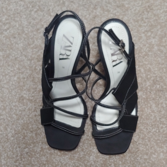 Zara Asymmetric Strappy High-heel Sandals - Picture 7 of 11